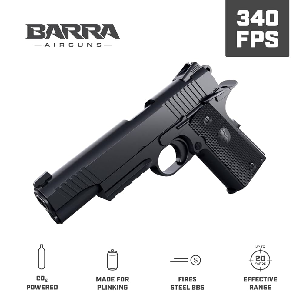 Amazon.com : Barra Airguns 1911 Blowback BB Gun, Guns for
